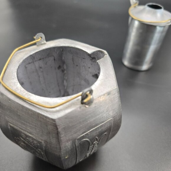 Chinese Silver Pewter Teapot With Turtle Lid & Decorative Embossed Panels JE407 - Picture 12 of 12